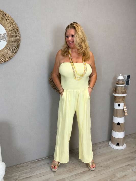 Strapless Jumpsuit Roxy Yellow - Nancfashion