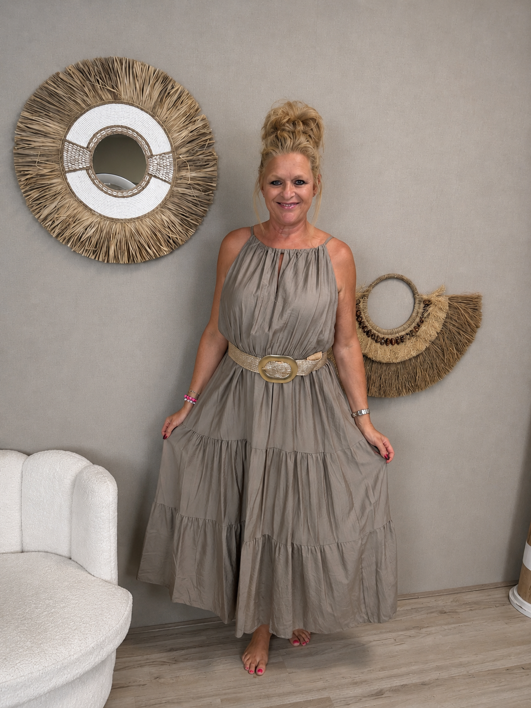 Maxi Jurk Mila Taupe