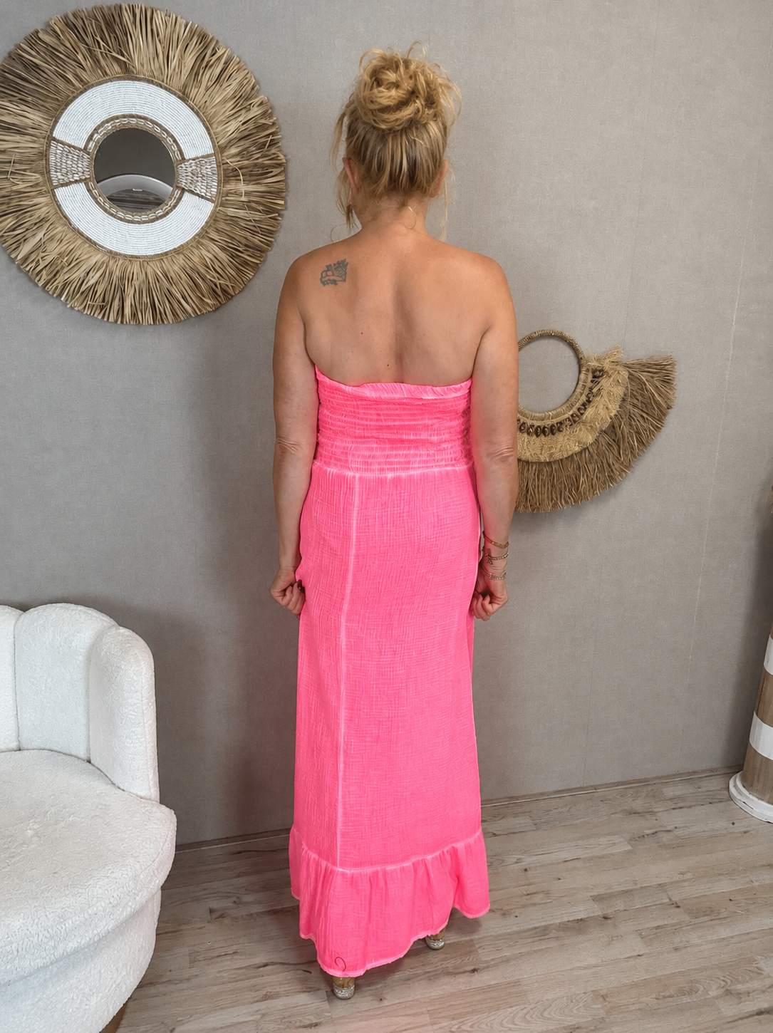 Jurk Ibiza Glow-Neon Roze