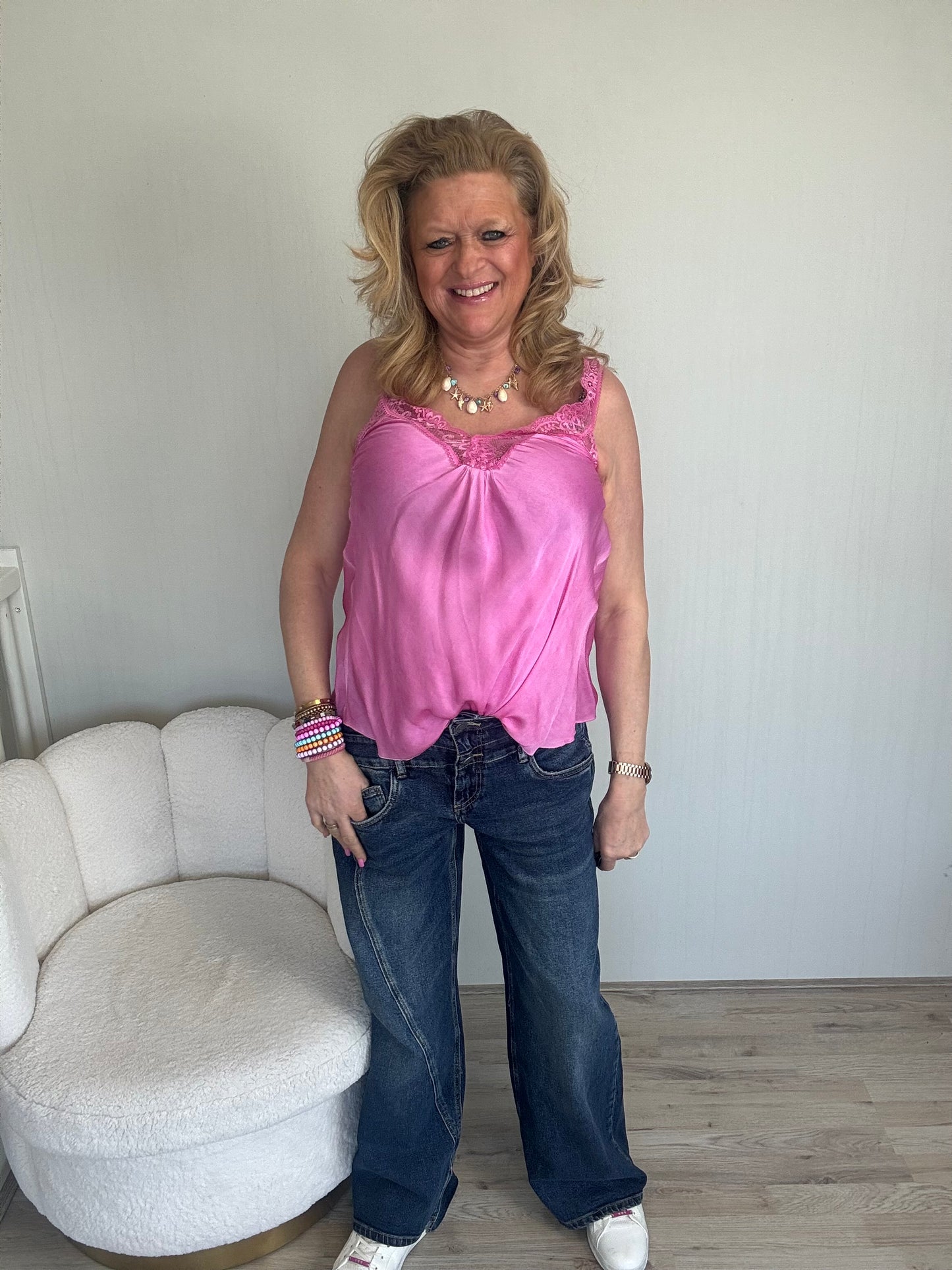 Silky Top Alicia fuchsia - Nancfashion