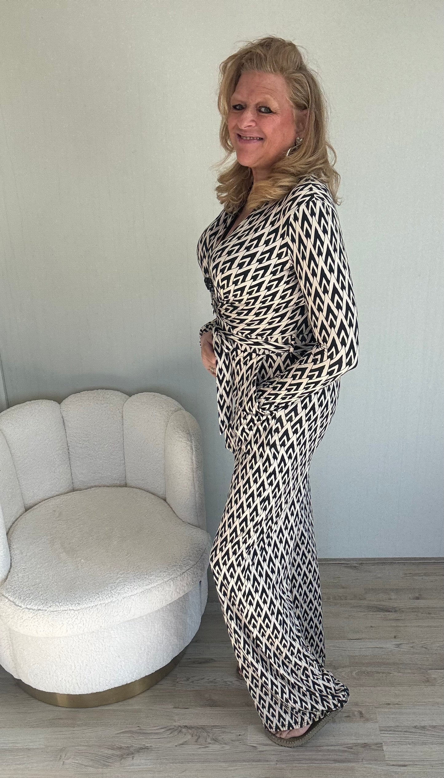 Jumpsuit By Swan Zwart/Beige - Nancfashion
