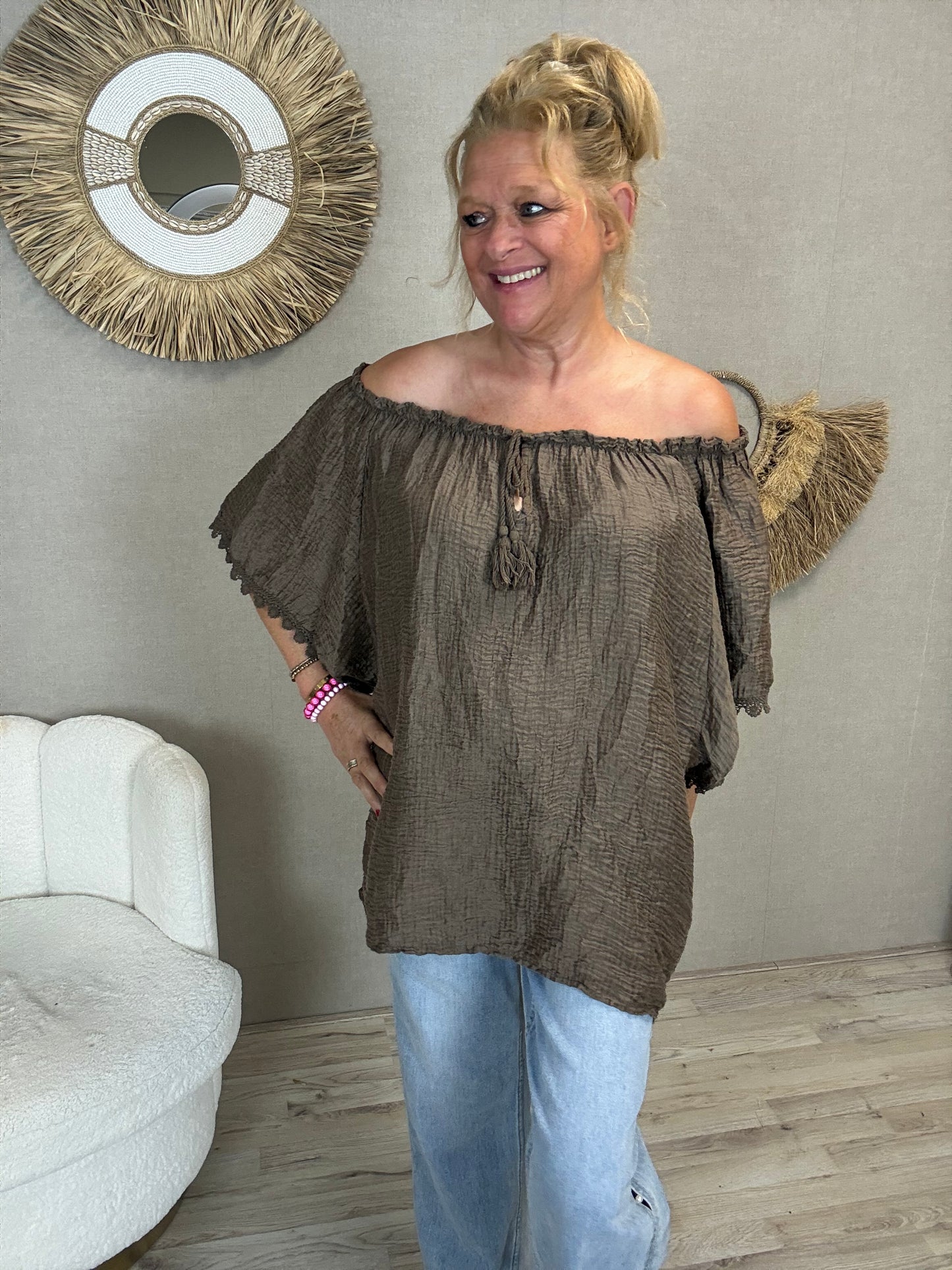 Top Jessy-Bruin/Taupe