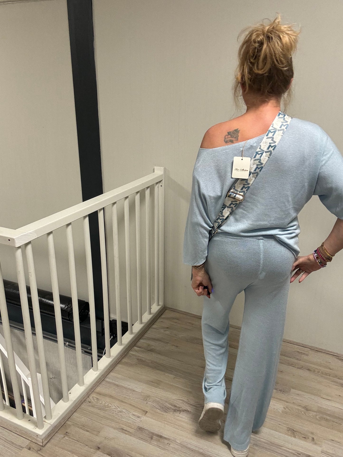 Tweedelig comfy pak Lichtblauw - Nancfashion