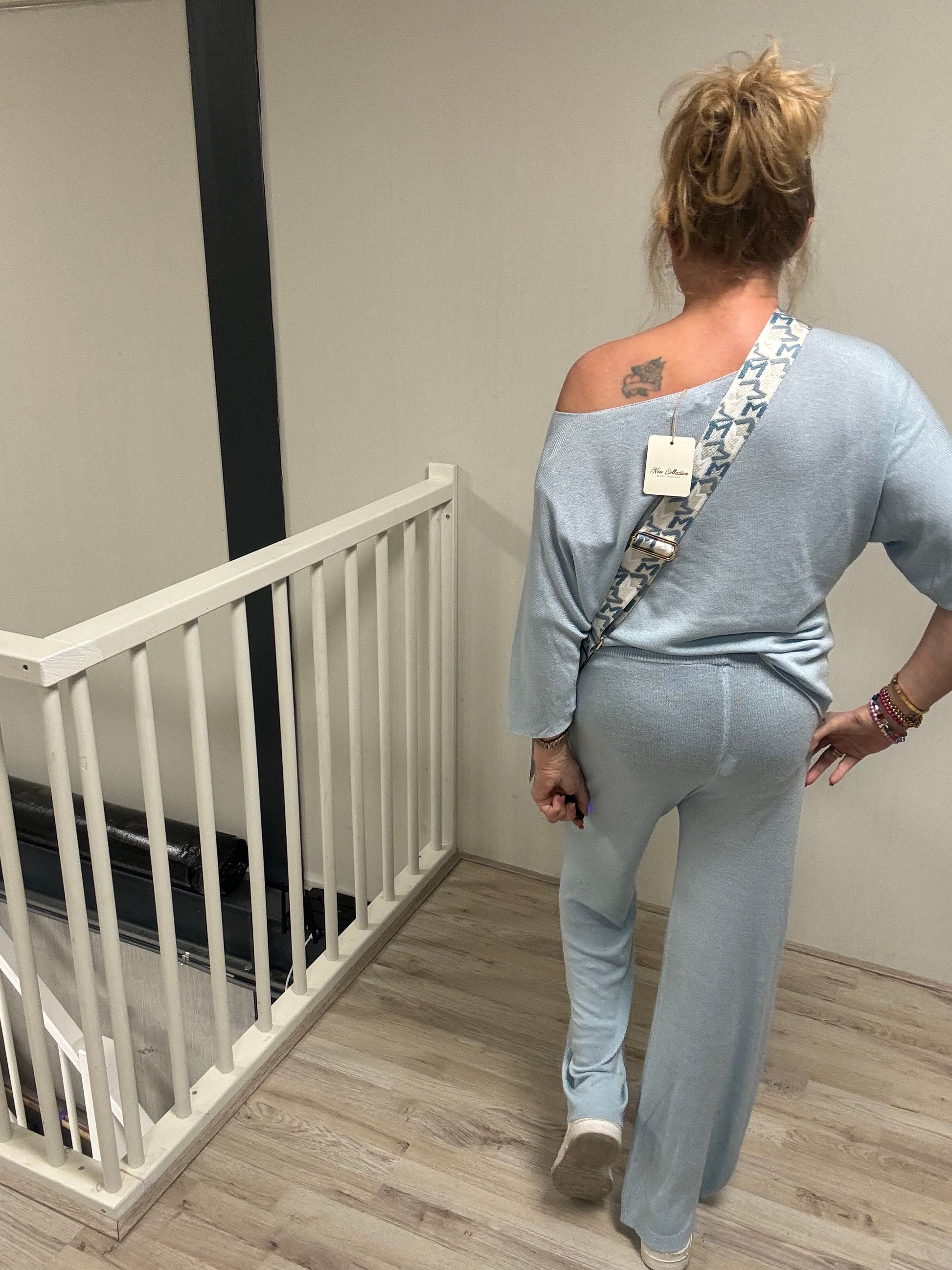 Tweedelig comfy pak Lichtblauw - Nancfashion