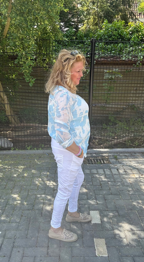 Blouse Gevlekt Blauw