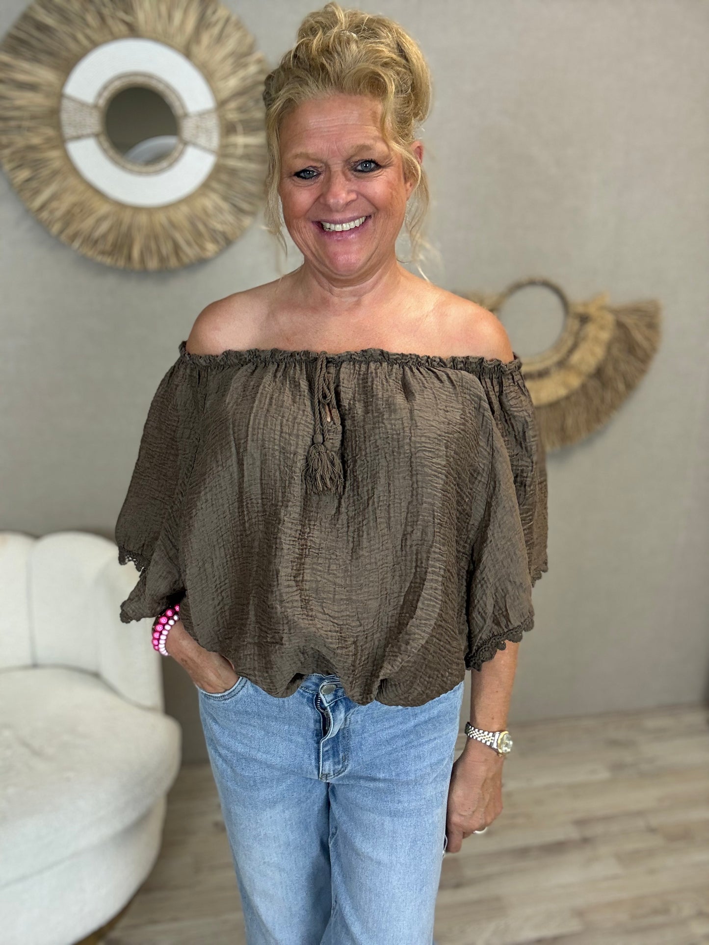 Top Jessy-Bruin/Taupe