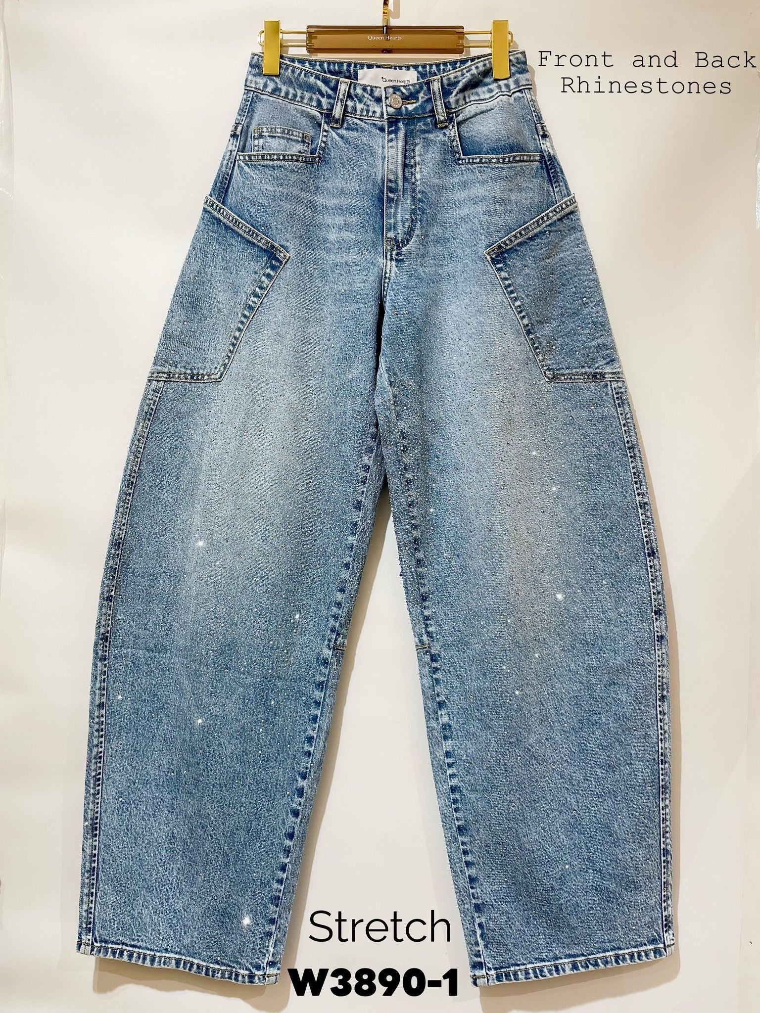 Balloon Jeans Queen hearts Rhinestone