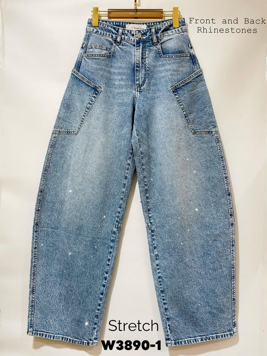 Balloon Jeans Queen hearts Rhinestone