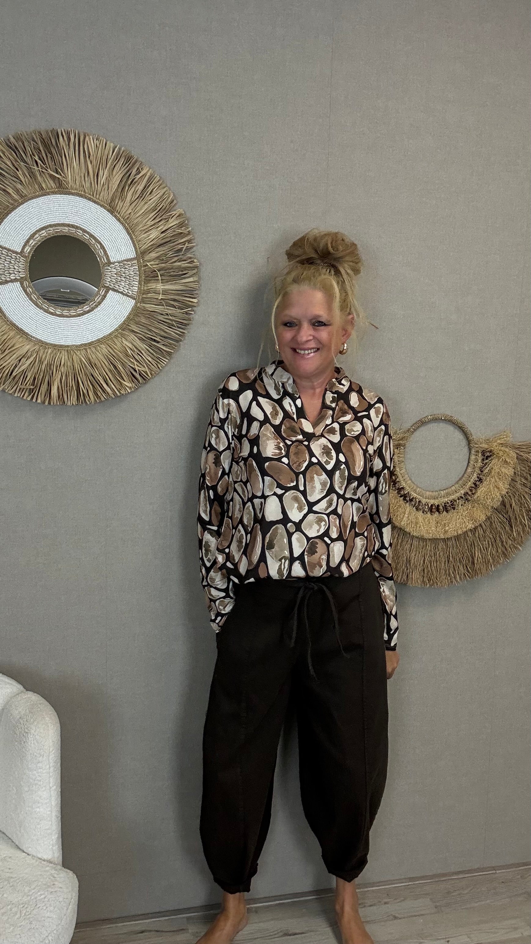 Azuri  Top met Print & V-hals