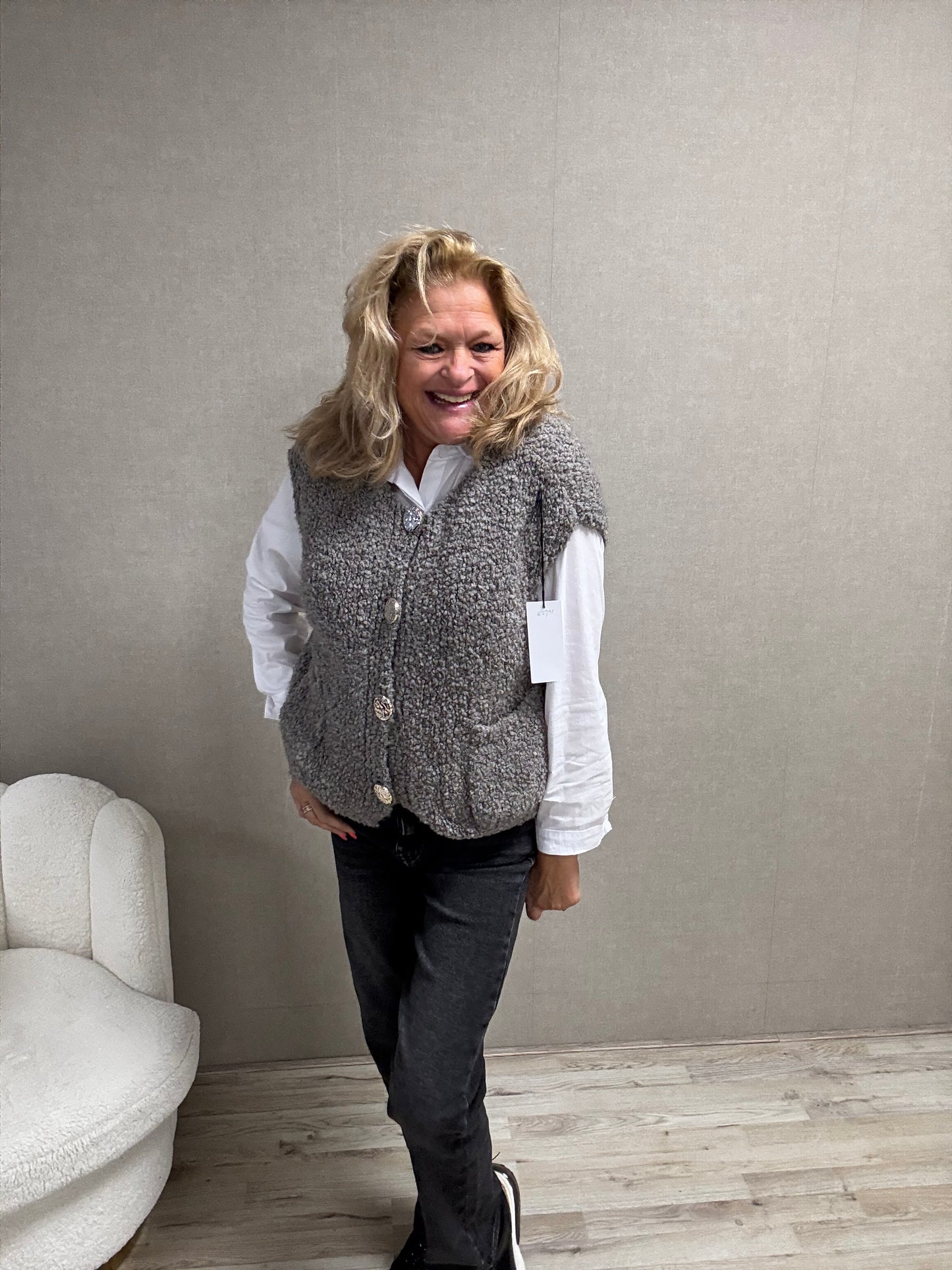 Mouwloos Vest Gemma Grijs