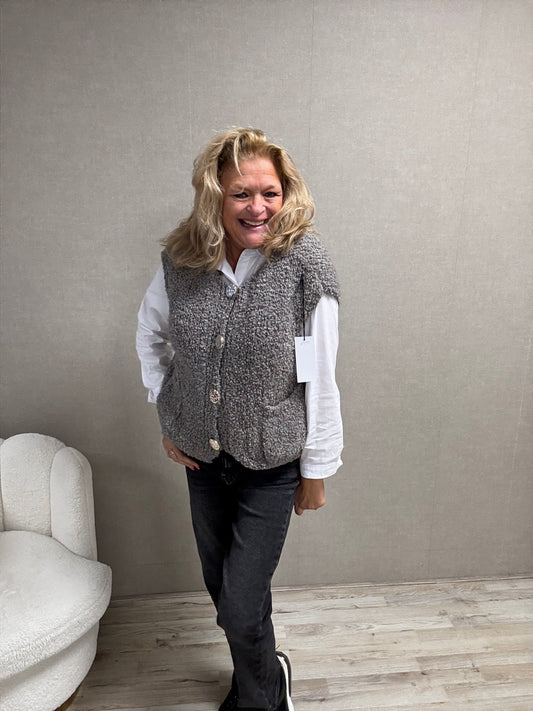Mouwloos Vest Gemma Grijs