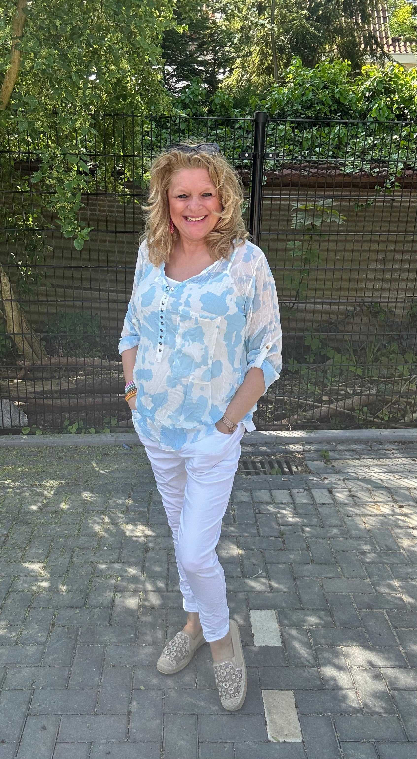 Blouse Gevlekt Blauw
