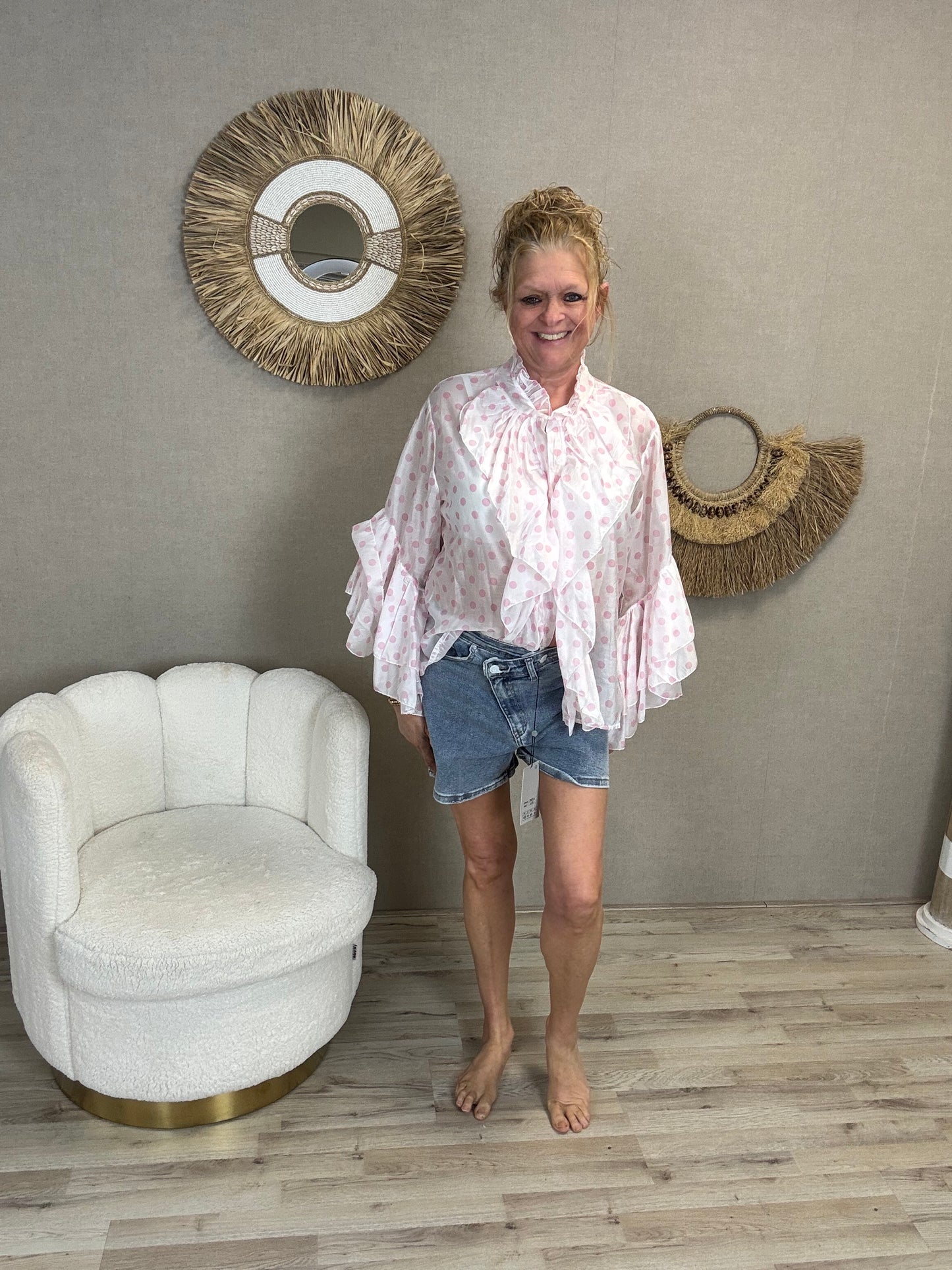 Blouse Dottie Roze - Nancfashion