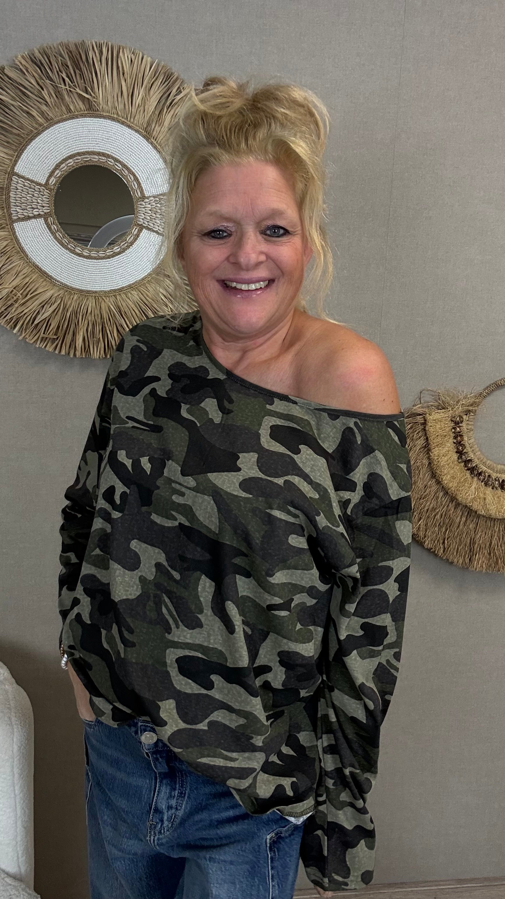 Camouflage sweater shirt