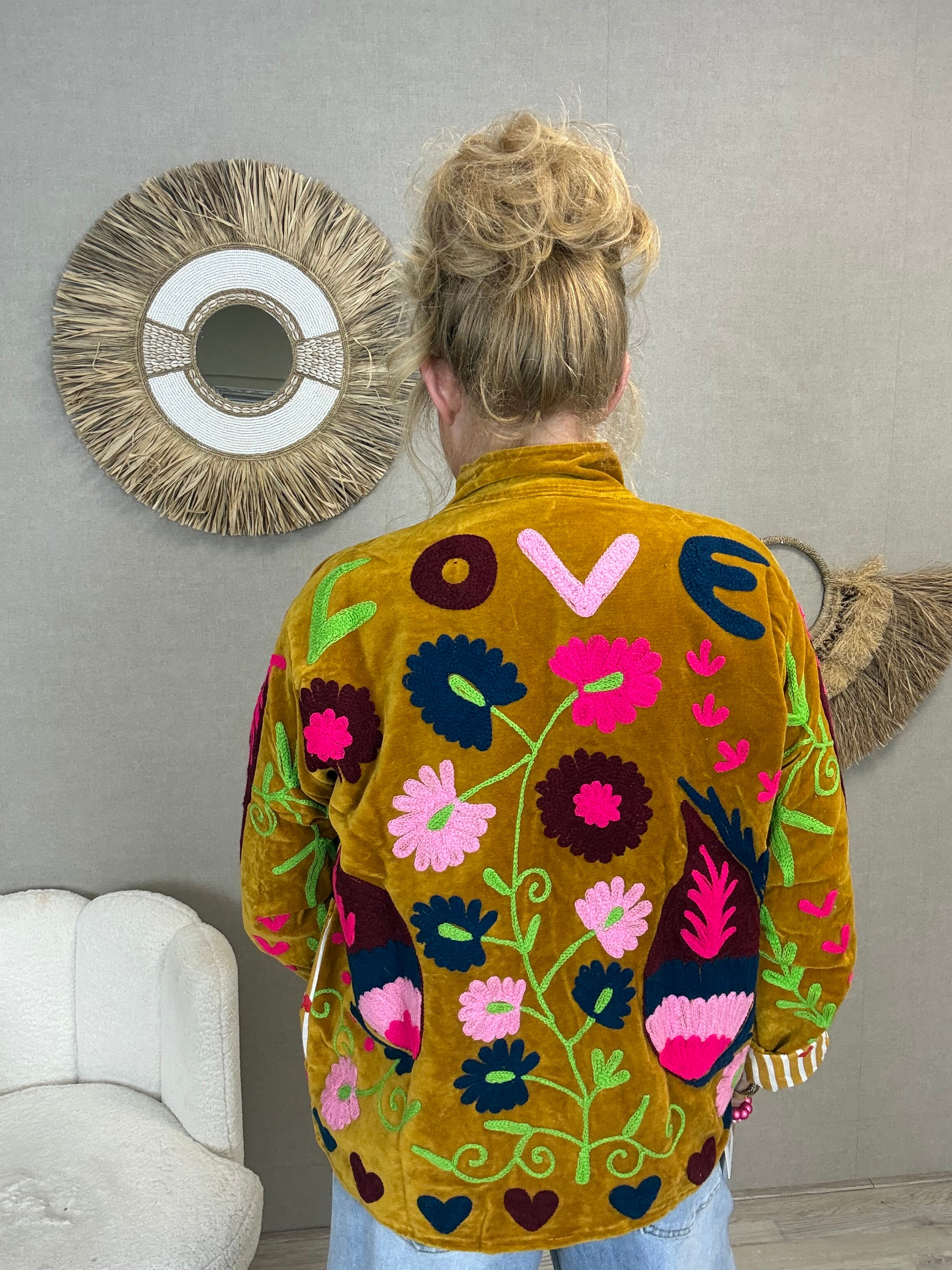 Cotton velvet Jacket Camel