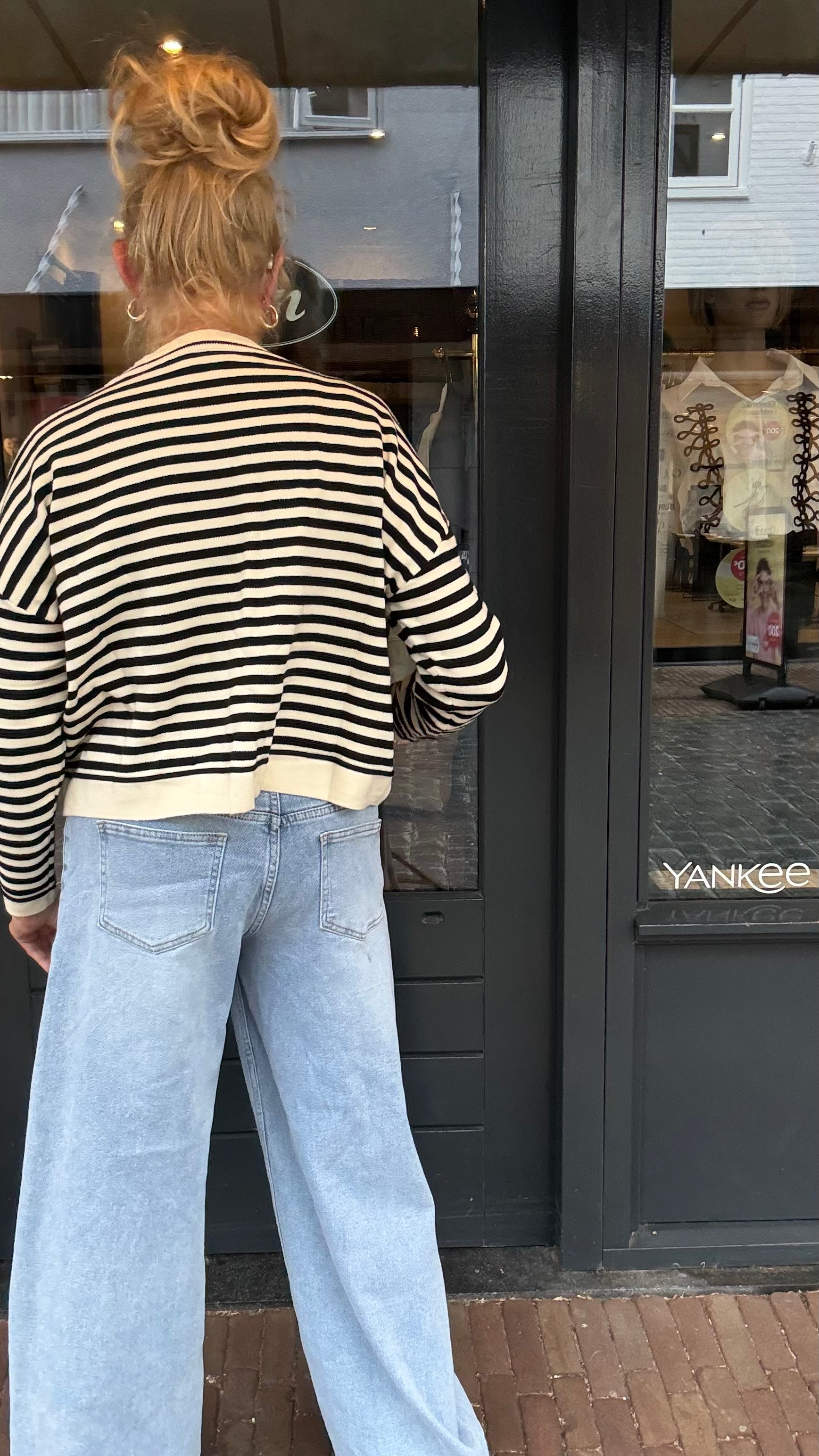 Label truitje Stripe Zwart