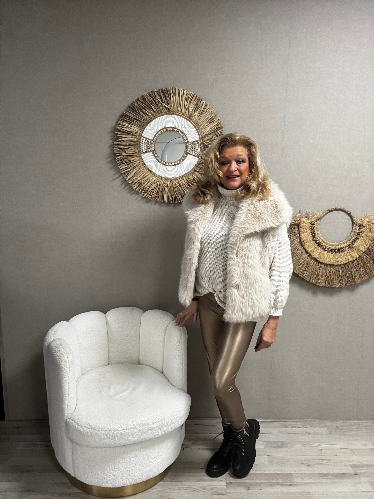 Leatherlook Legging Norfy smalle band Goud