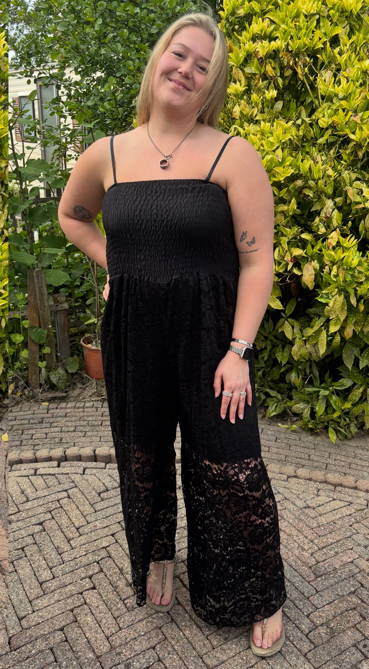 Jumpsuit Lace zwart