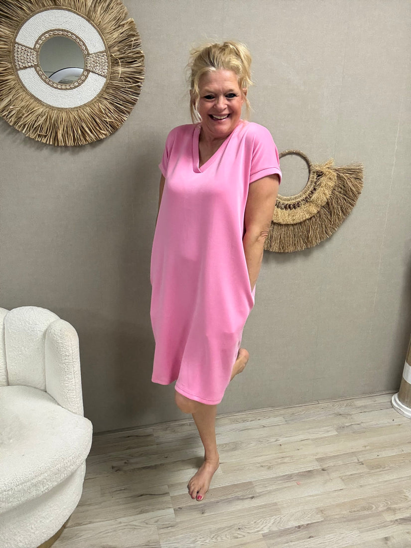 Jogg Jurkje Mooij Bubblegum Roze (v-hals)