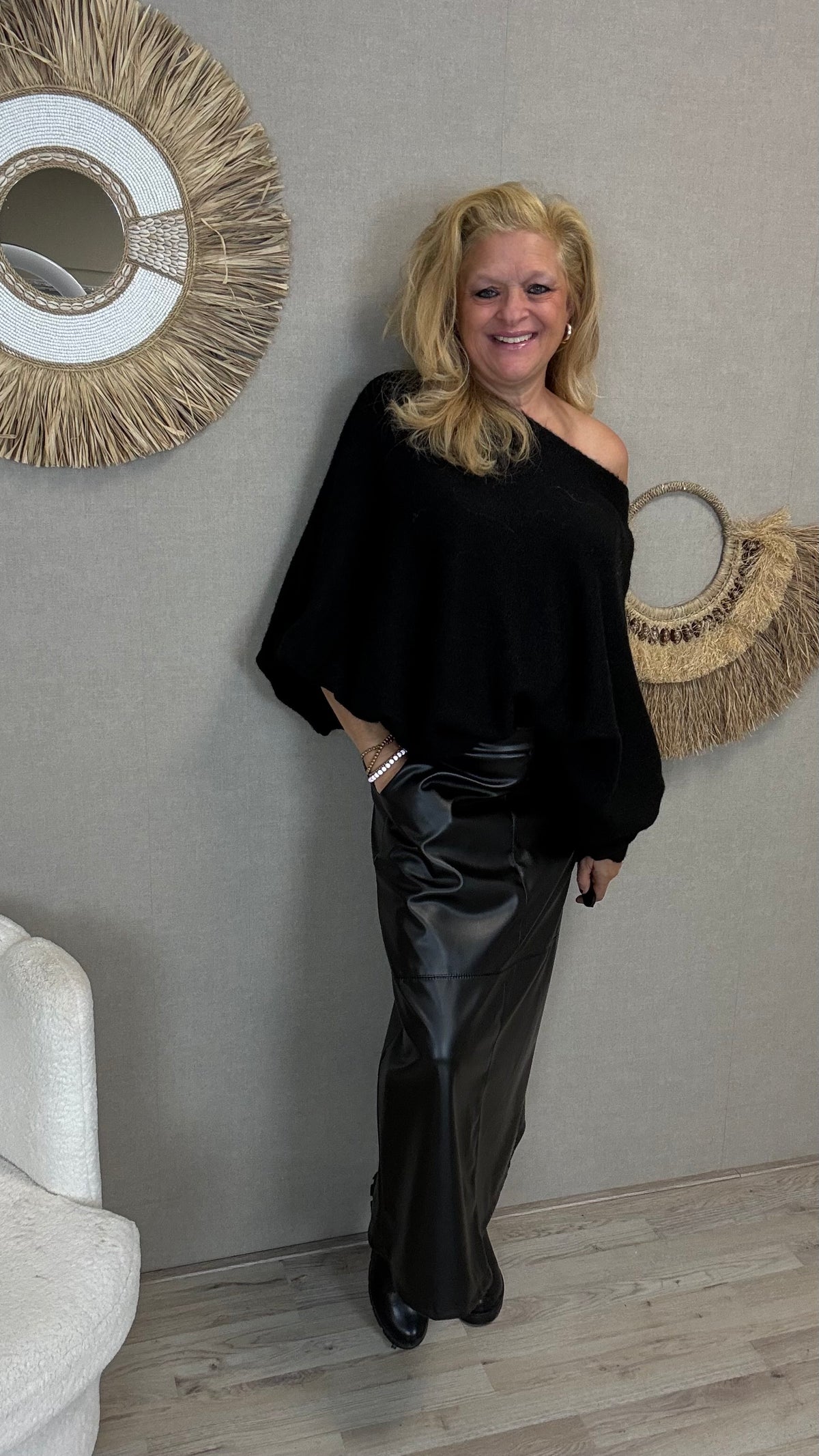 Leatherlook Rok Lizzy zwart - Nancfashion