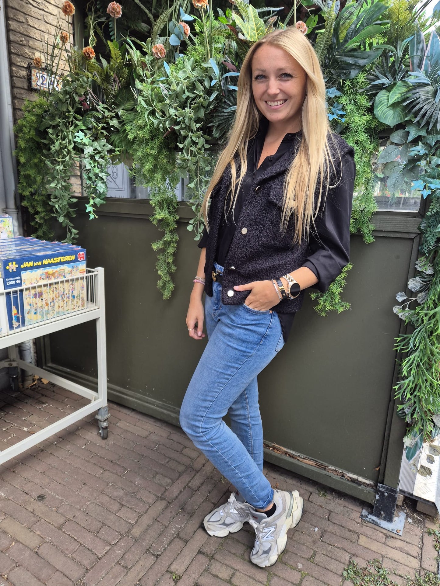 Teddy Gilet Zwart