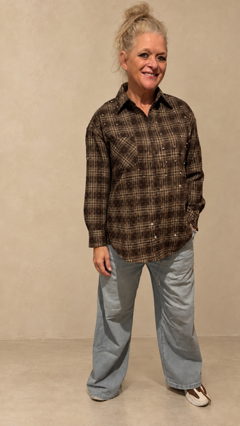 Ruitblouse met strass – Djolien Bruin