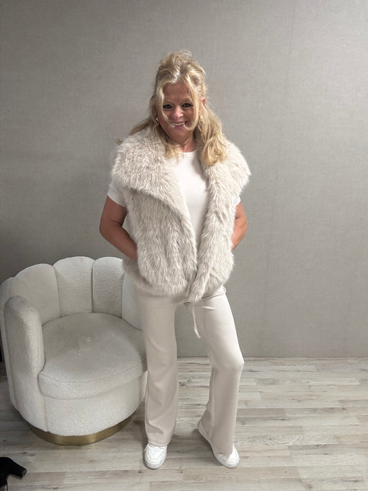 Bodywarmer Fake Fure Beige