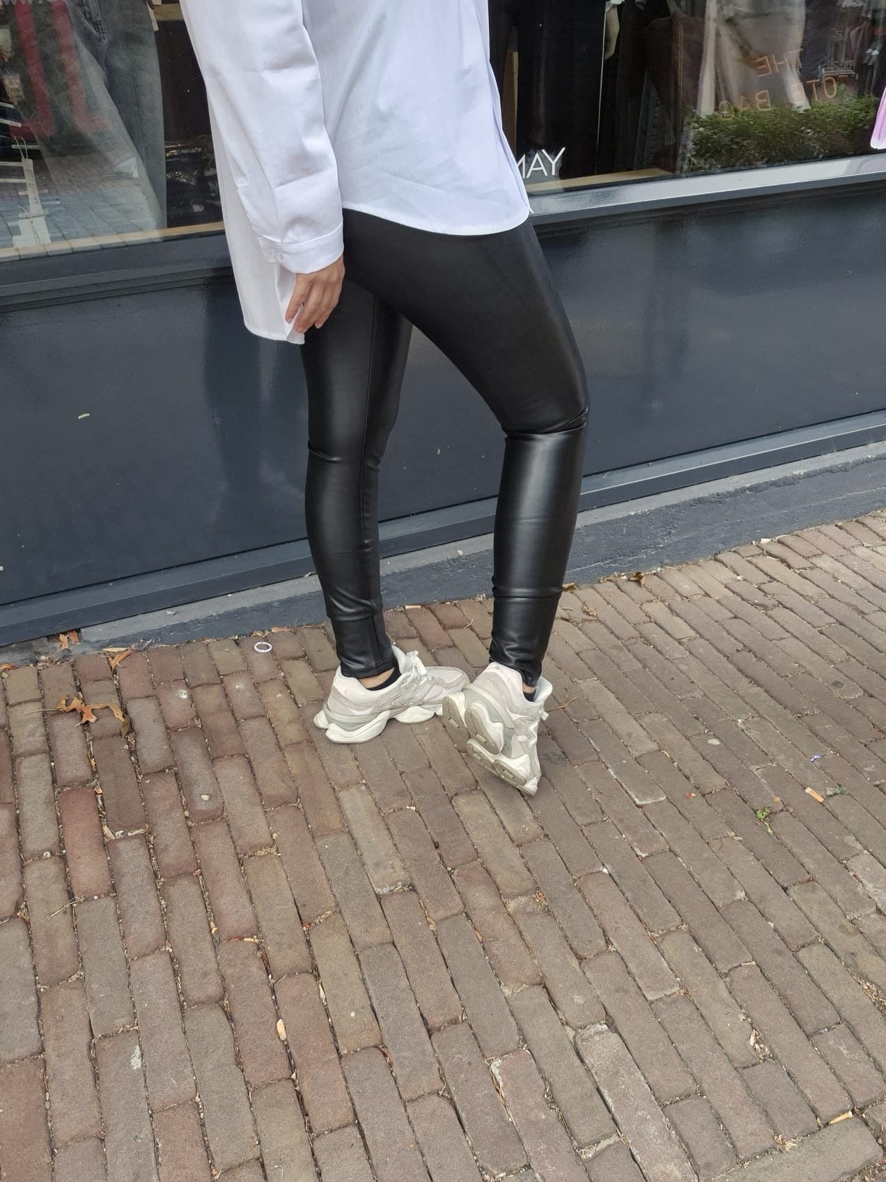 Leatherlook legging Norfy Zwart