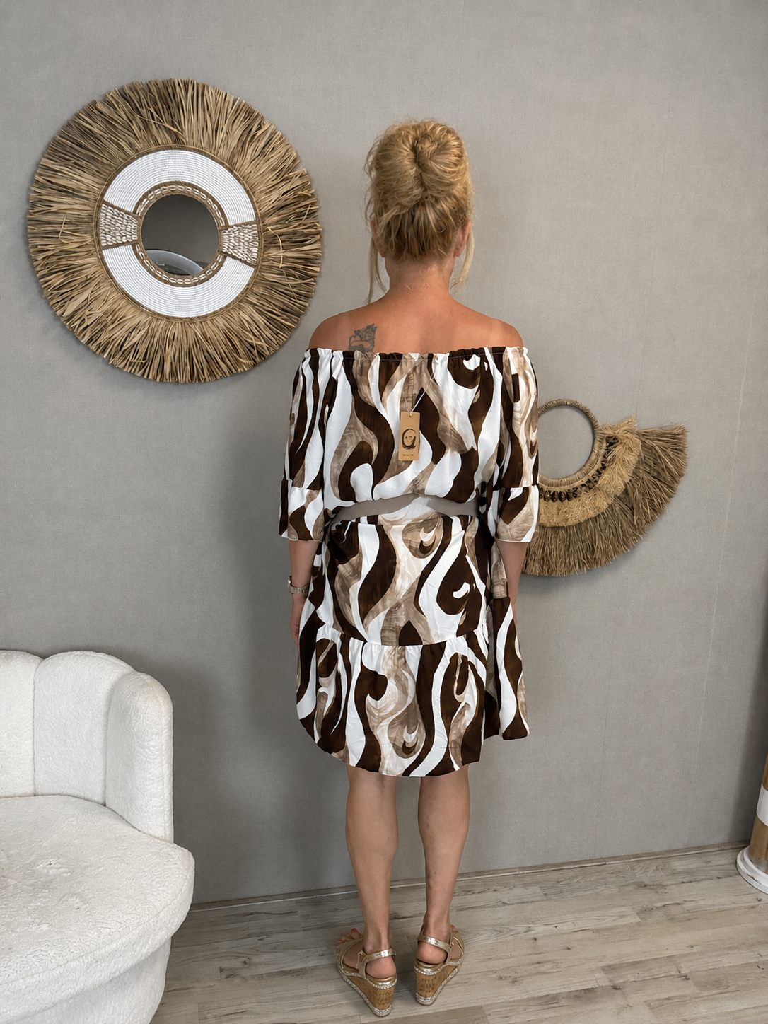 Boho jurk Nova Bruin