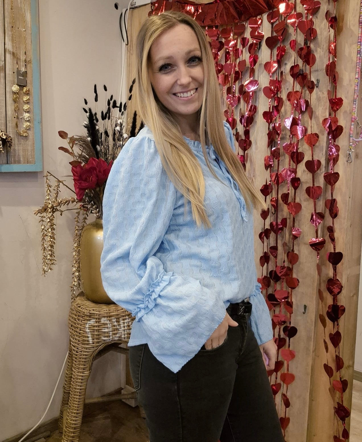 Blouse Crace Blauw - Nancfashion
