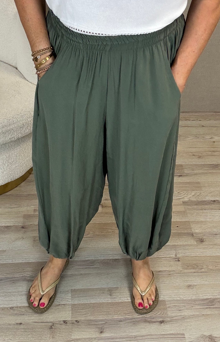 Harem Broek Legergroen - Nancfashion