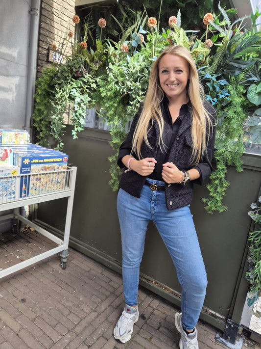 Teddy Gilet Zwart