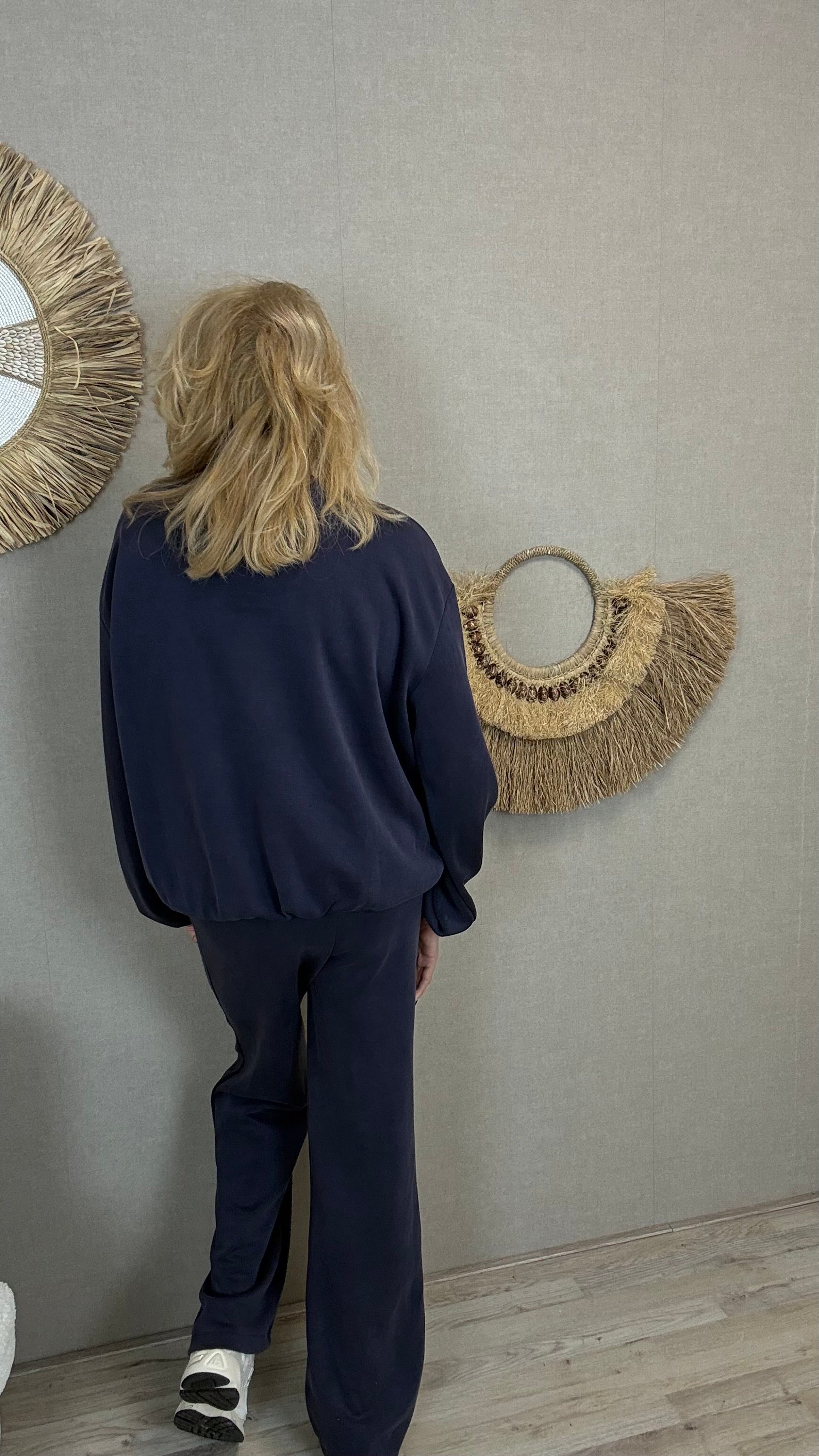 Superstretch Comfy Set Mooij-Donkerblauw