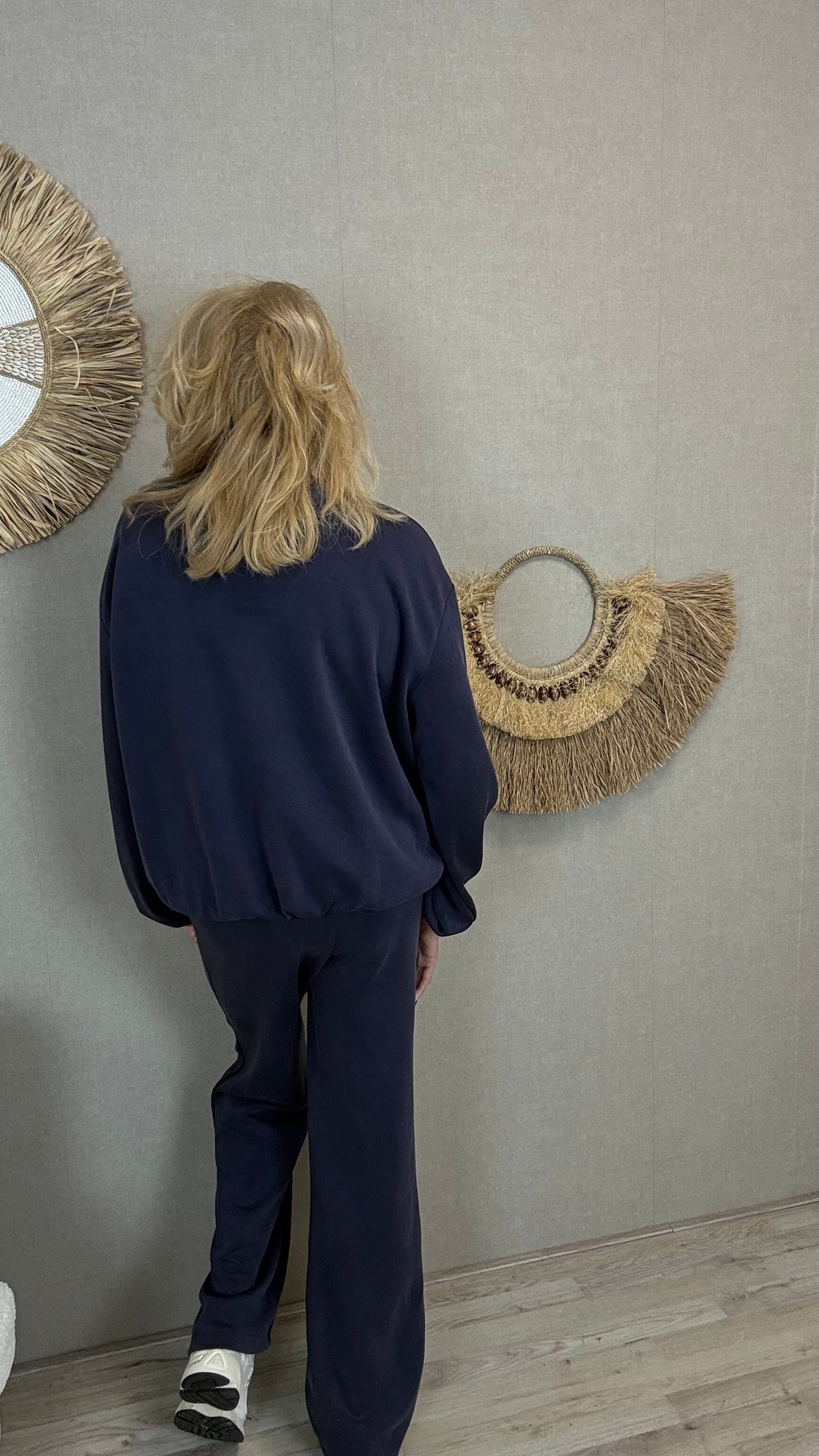 Superstretch Comfy Set Mooij-Donkerblauw