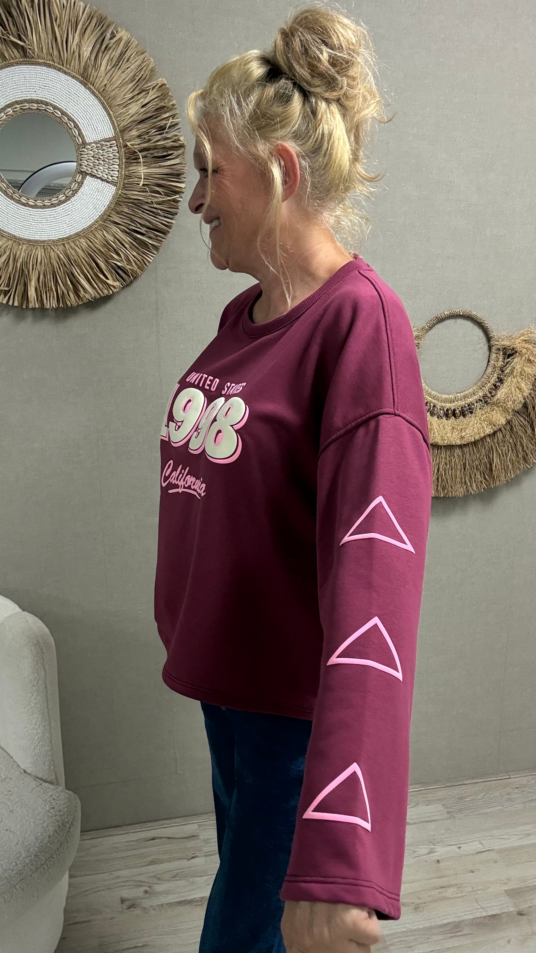 California 1998 sweatshirt Bordeaux/Roze
