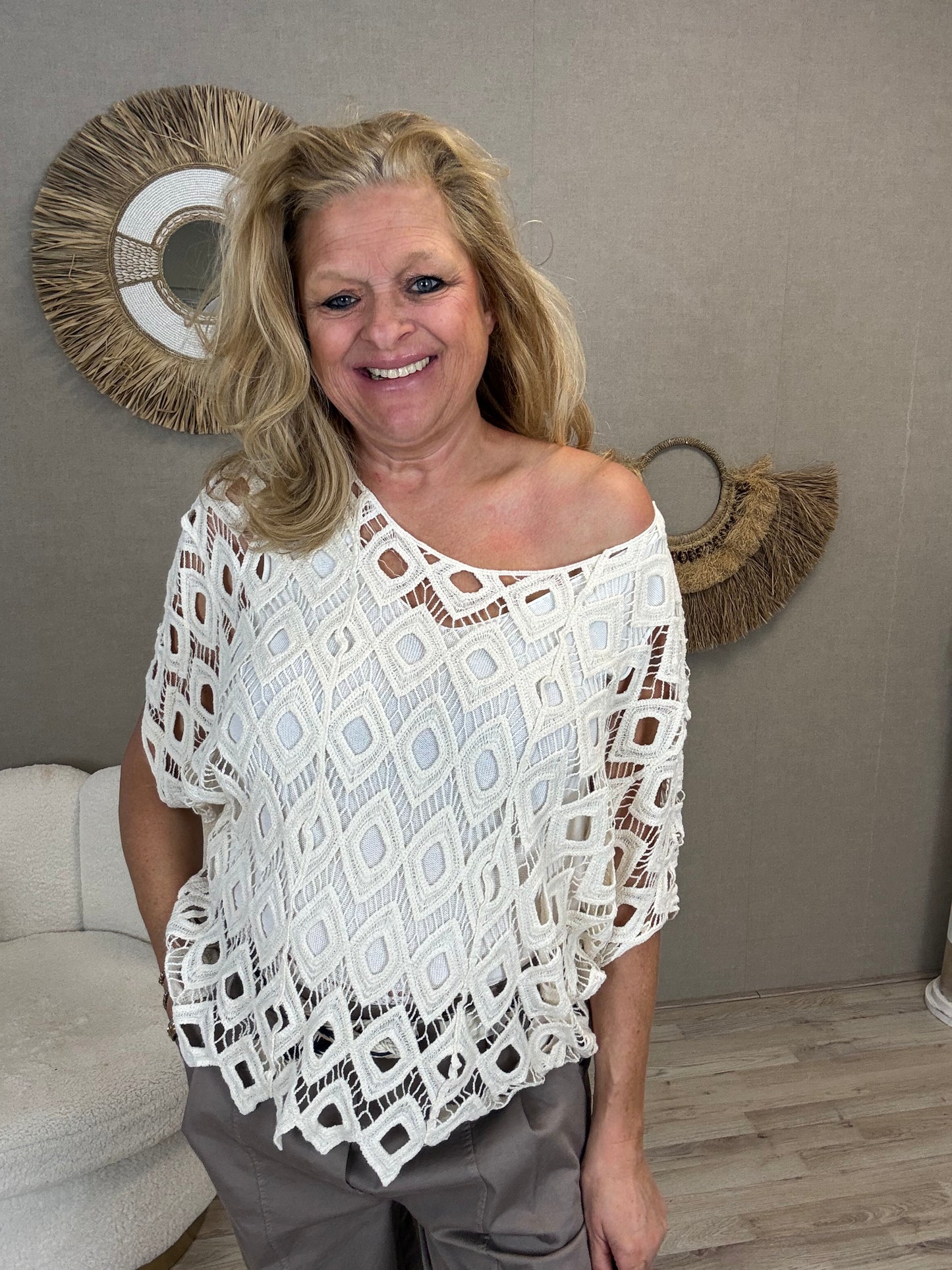 Gehaakte Top Isa Beige - Nancfashion