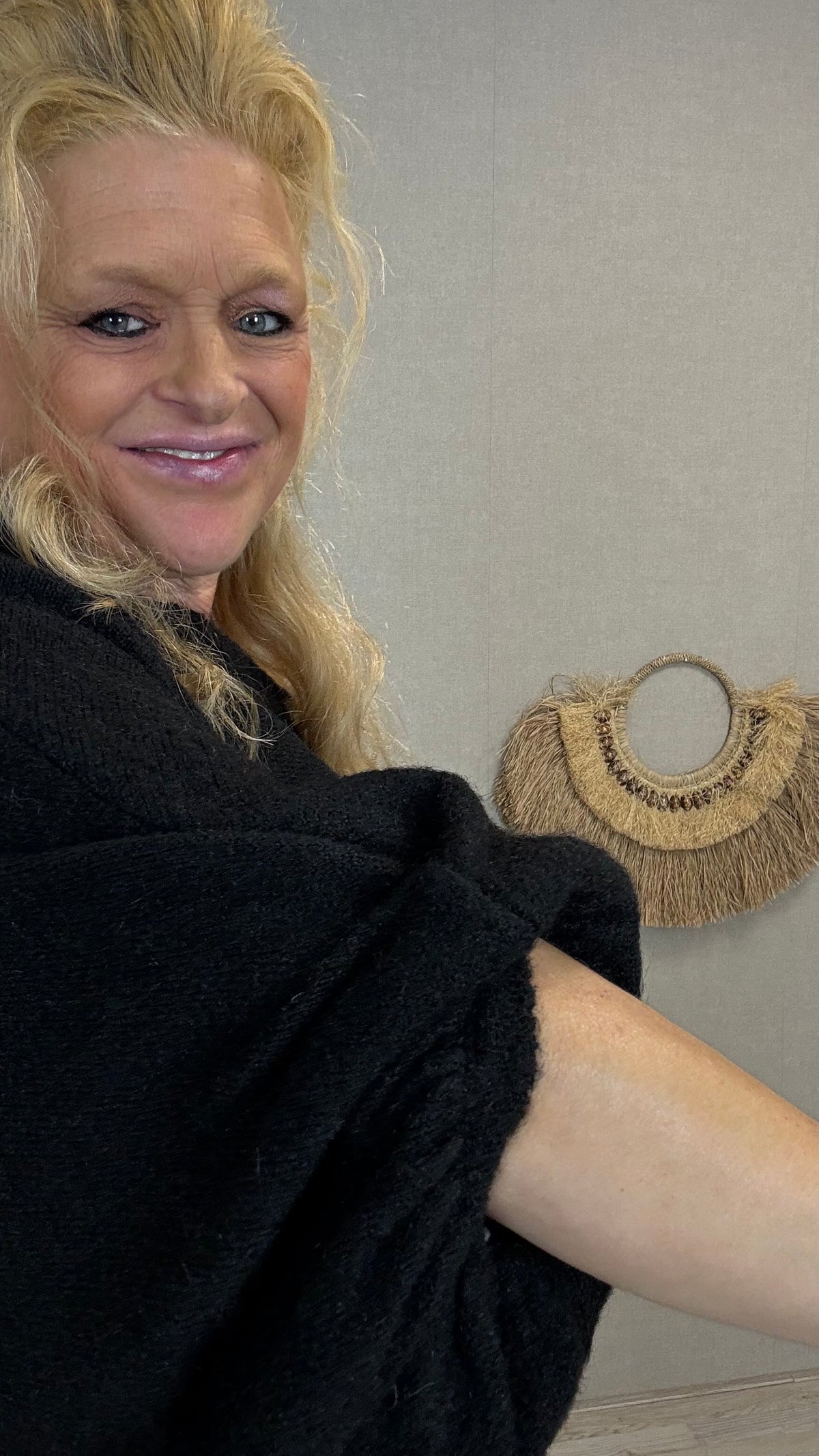 Oversized trui Jessy met ballonmouwen Zwart