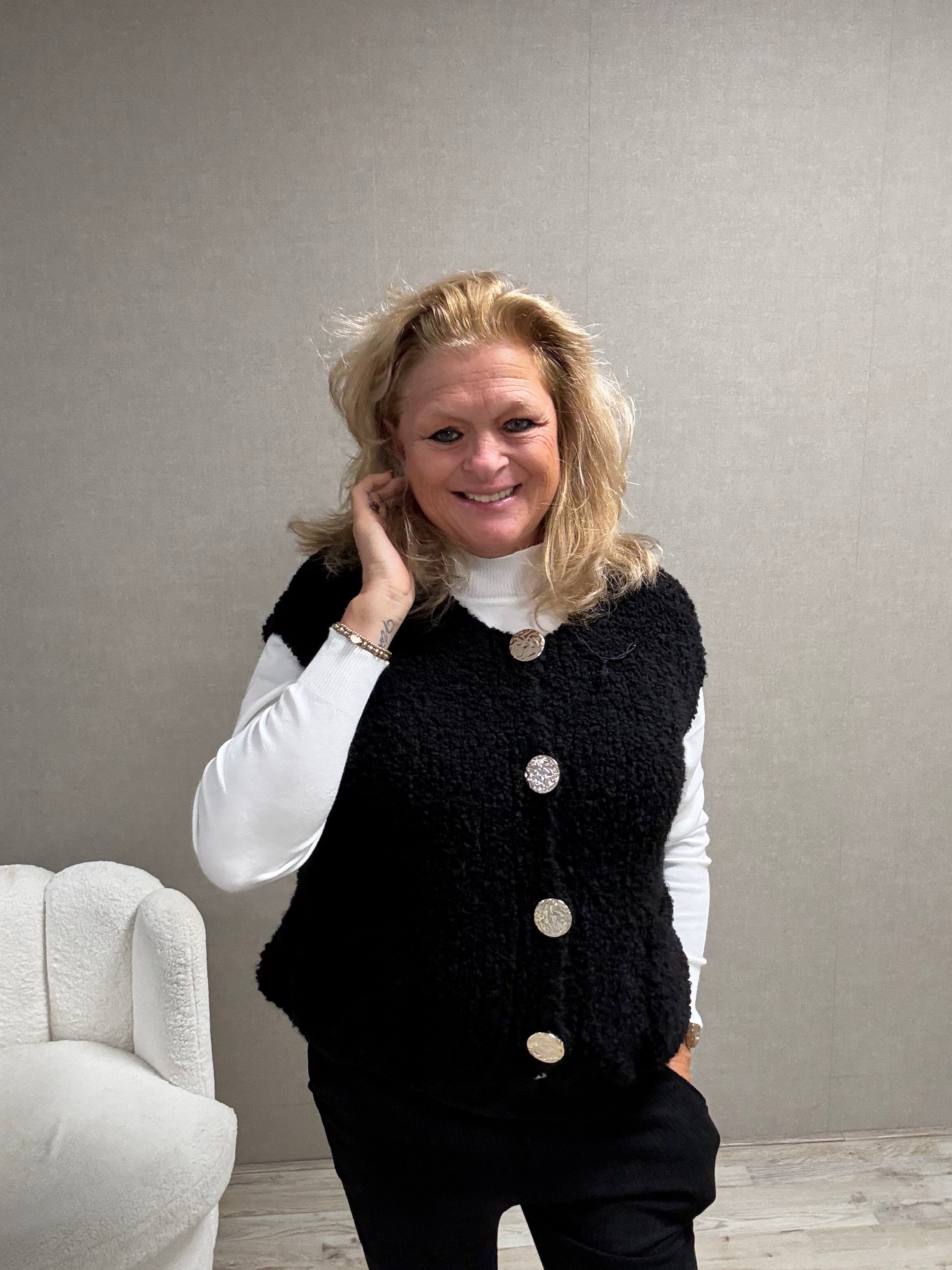 Mouwloos Vest Gemma Zwart