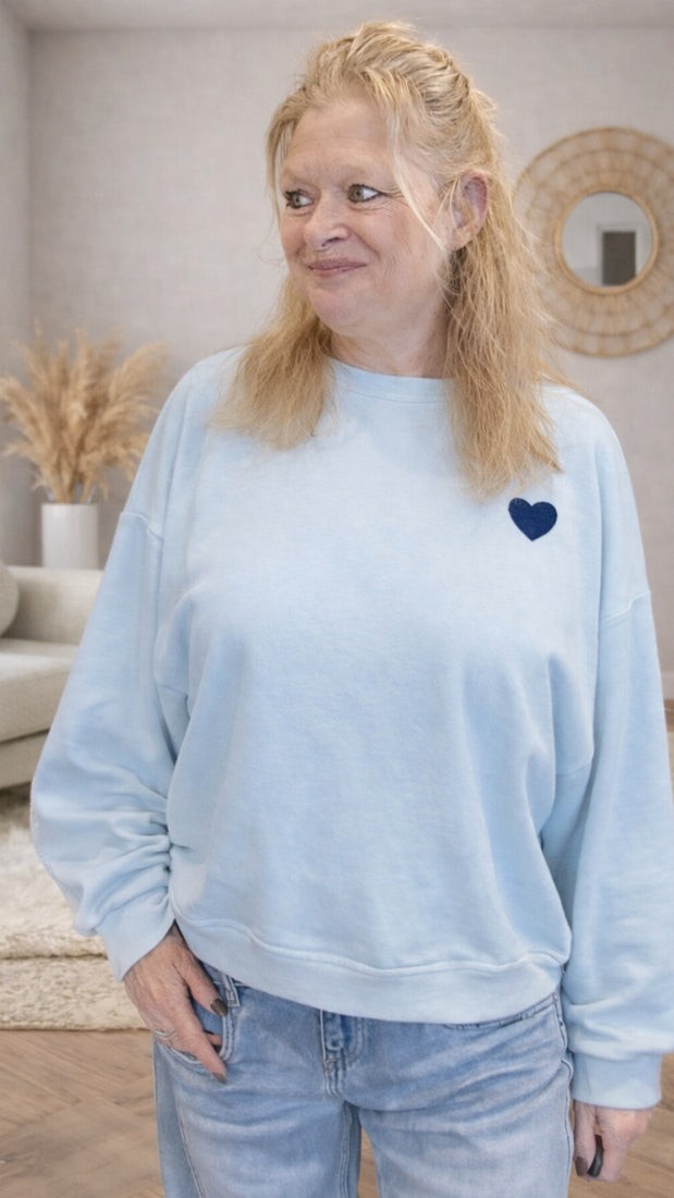 Sweater Bisous Lichtblauw