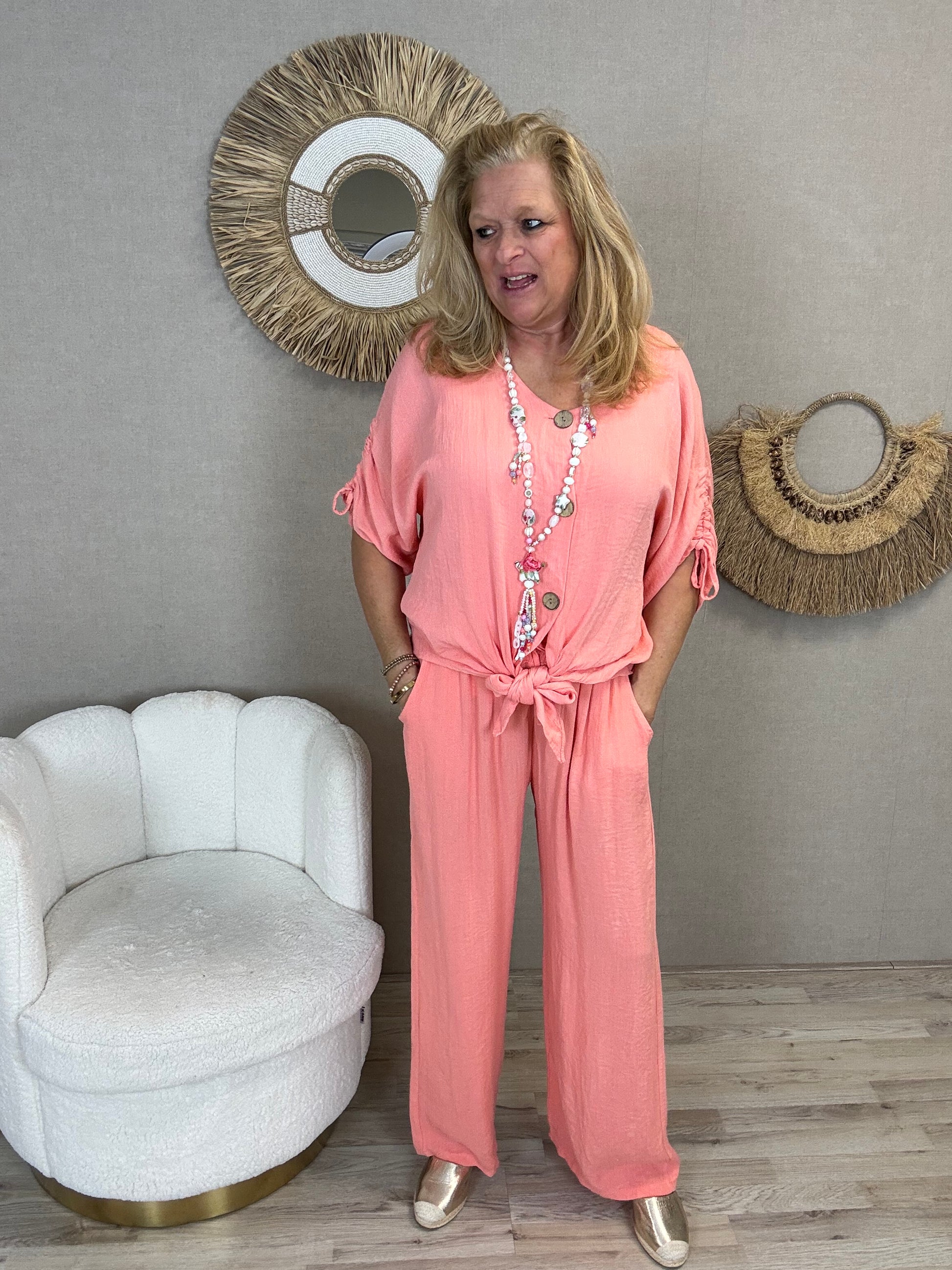 Tweedelig Set Bregje Peach - Nancfashion