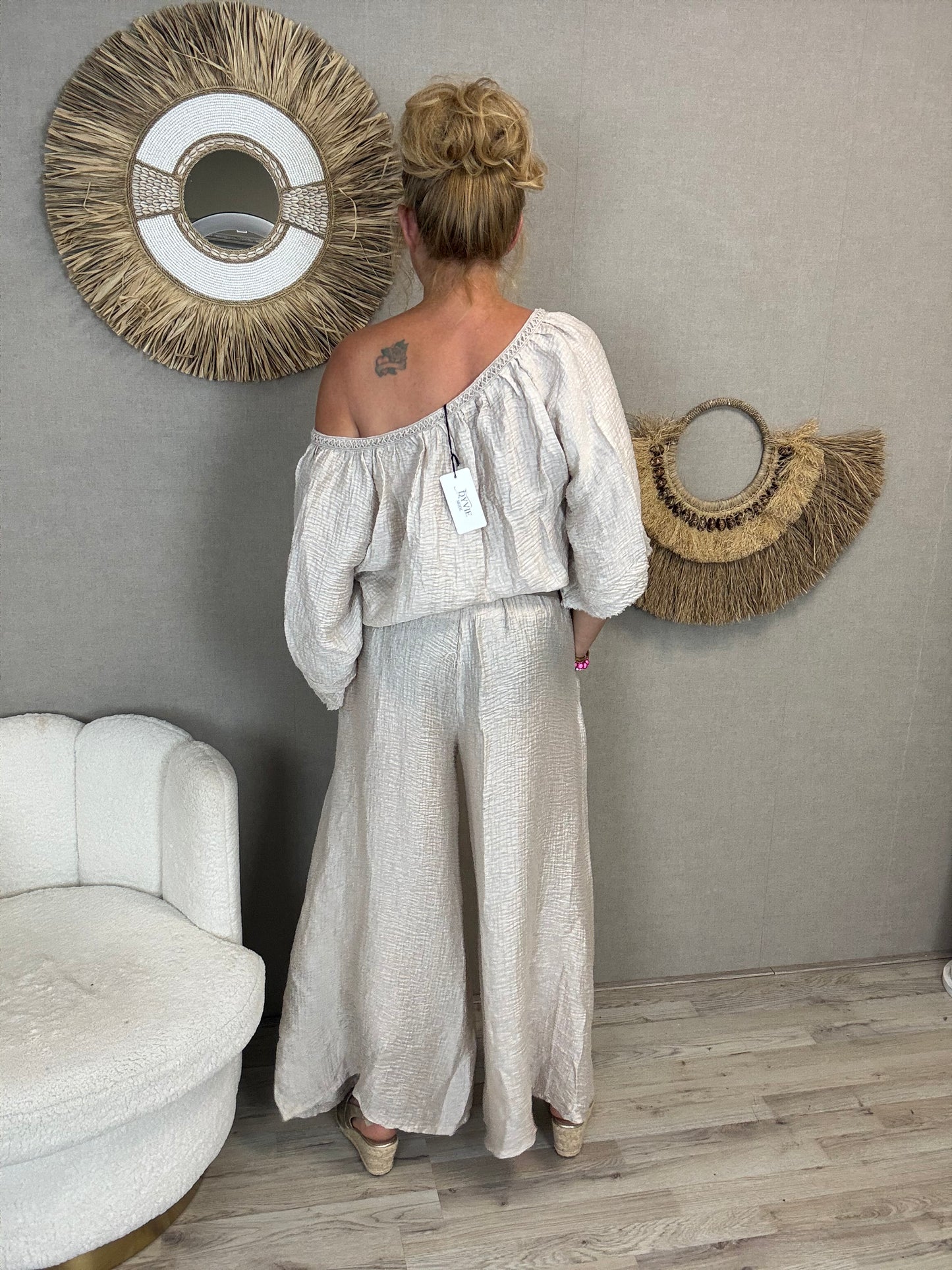 Tweedelig Pak Boho Chic  Beige