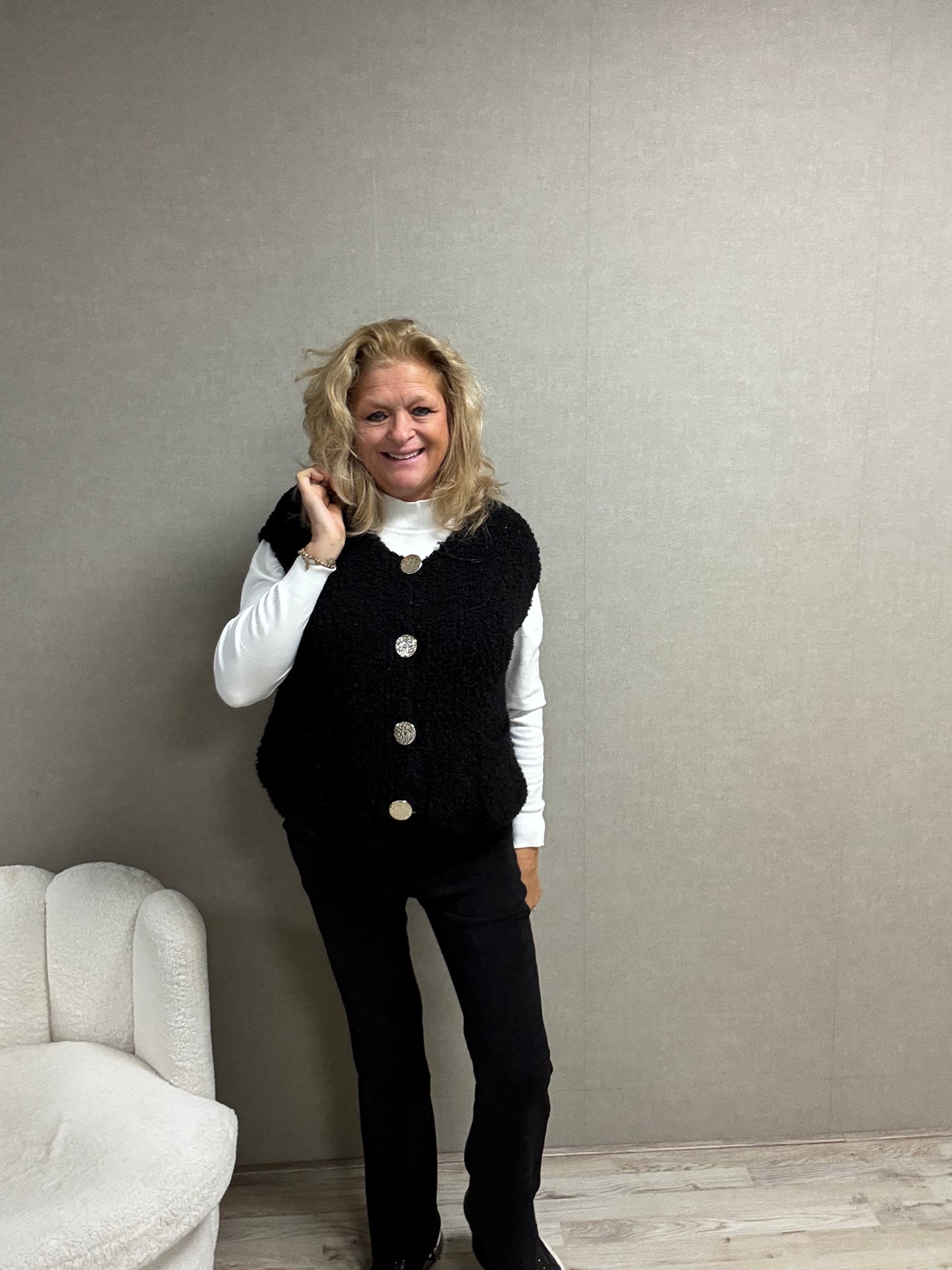 Mouwloos Vest Gemma Zwart