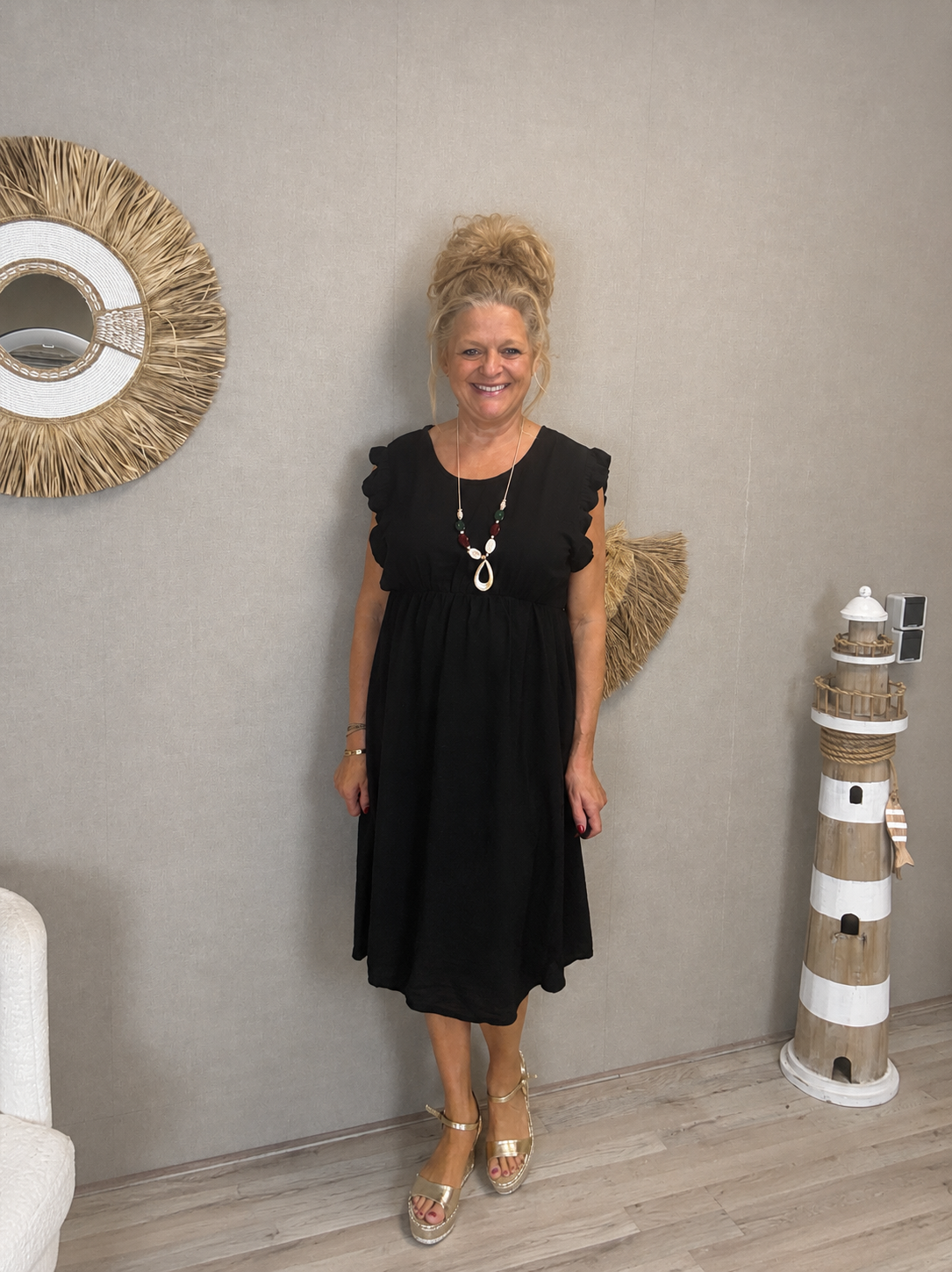 Jurk Luna met ketting Zwart