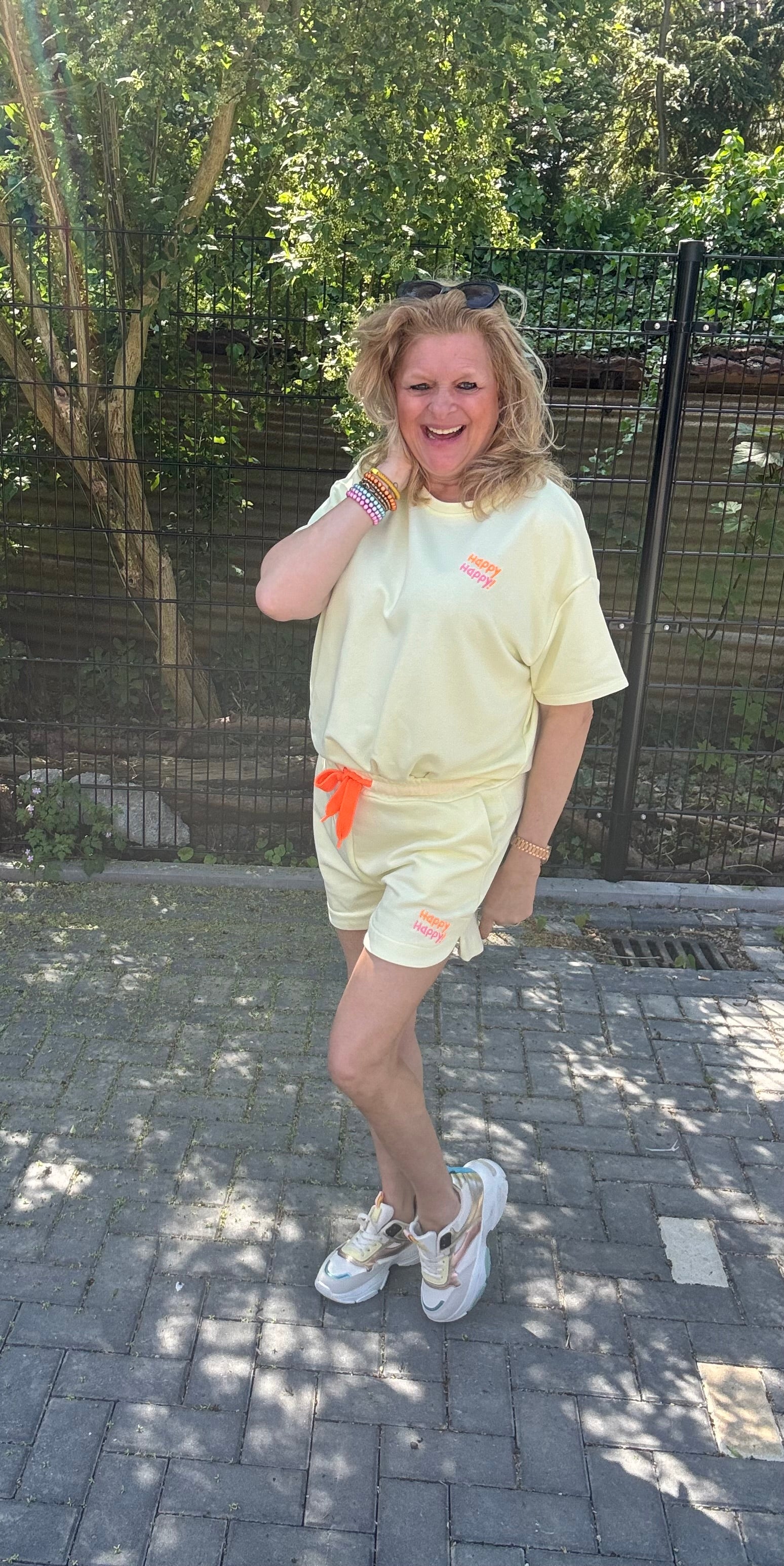 Tweedelig korte set Happy Yellow Mooij