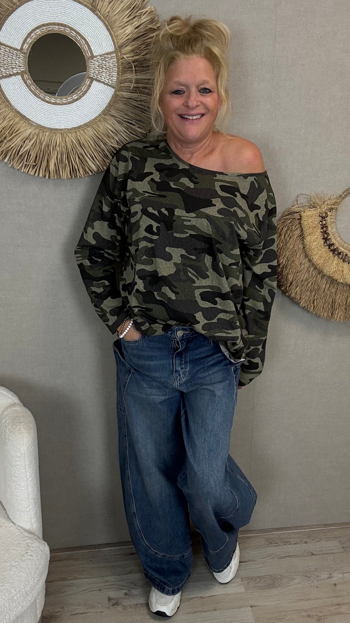 Camouflage sweater shirt