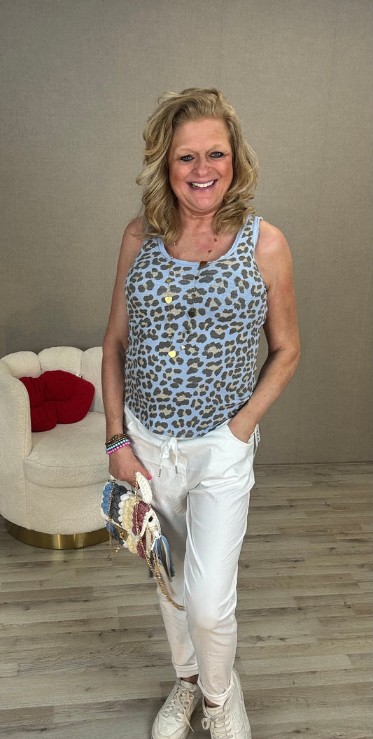 Top Leopard Blauw - Nancfashion