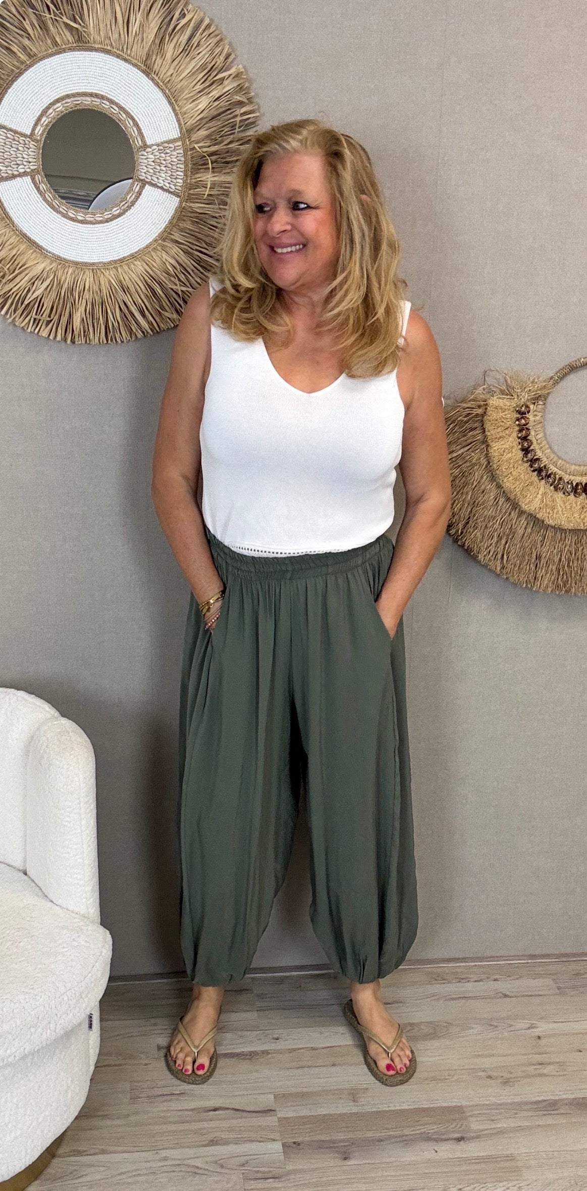 Harem Broek Legergroen - Nancfashion