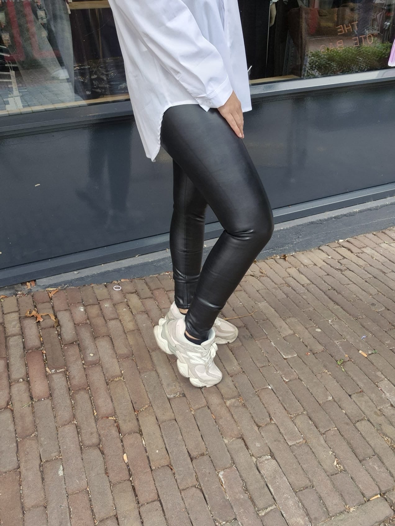 Leatherlook legging Norfy Zwart