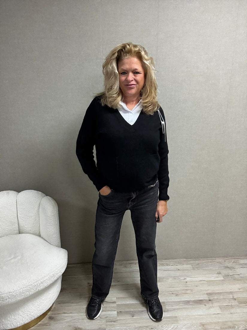 Trui Becky V-hals Zwart