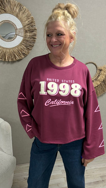 California 1998 sweatshirt Bordeaux/Roze
